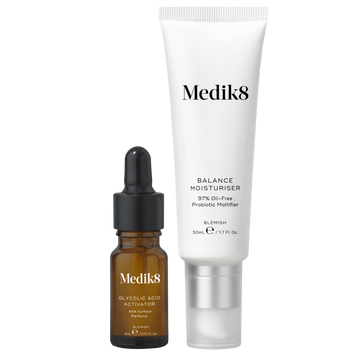 Безолійний зволожувальний крем та сироватка з АНА кислотами Medik8 Balance Moisturiser & Glycolic Acid Activator 000152 фото