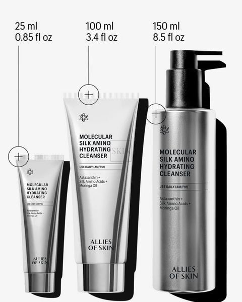 Очищуючий засіб Allies Of Skin Molecular Silk Amino Hydrating Cleanser 100 ml 000482 фото