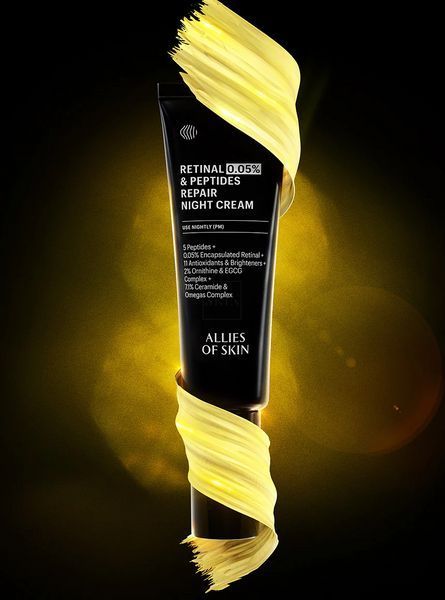 Крем ночной антивозрастной с ретиналем 0.05% Allies of Skin Retinal & Peptides Repair Night Cream 48 ml 000502 фото